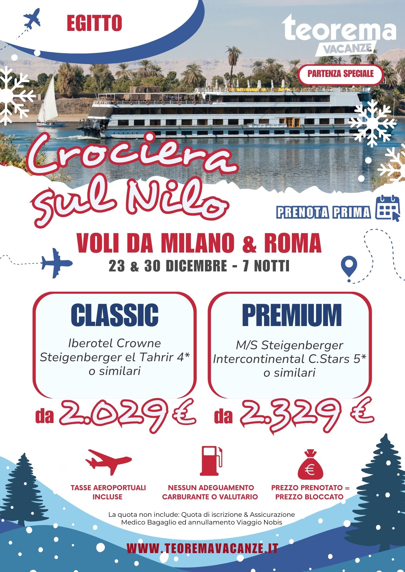 TEOREMA WINTER 2025 - CROCIERA SUL NILO - DA MILANO & ROMA