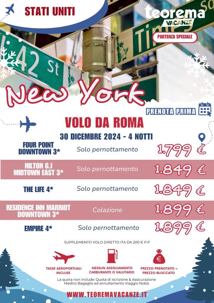TEOREMA WINTER 2025 - NEW YORK - CAPODANNO DA ROMA