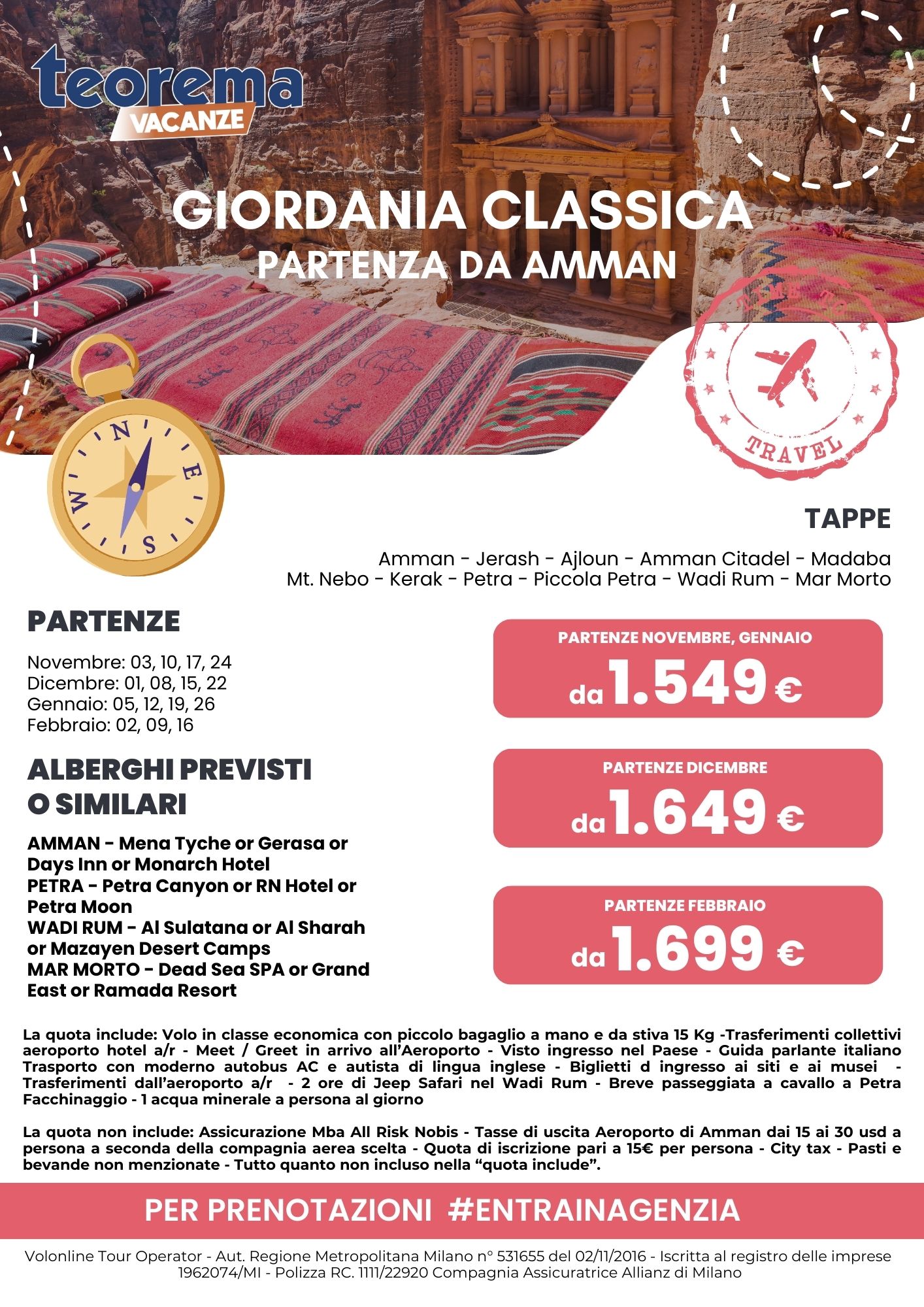 TOUR WINTER GIORDANIA CLASSICA 2024/2025