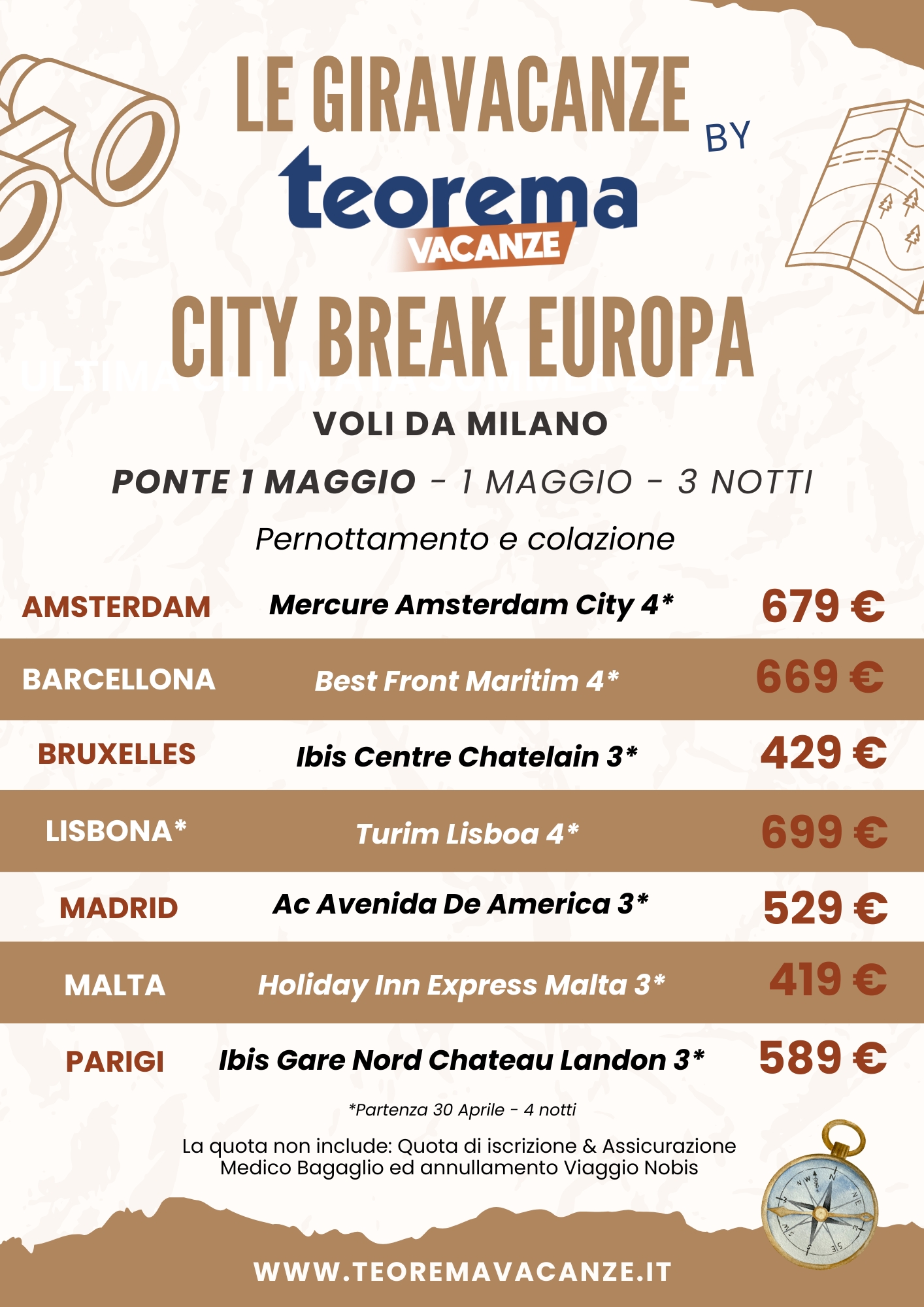 LE GIRAVACANZE - City Break - 1 maggio - da Milano