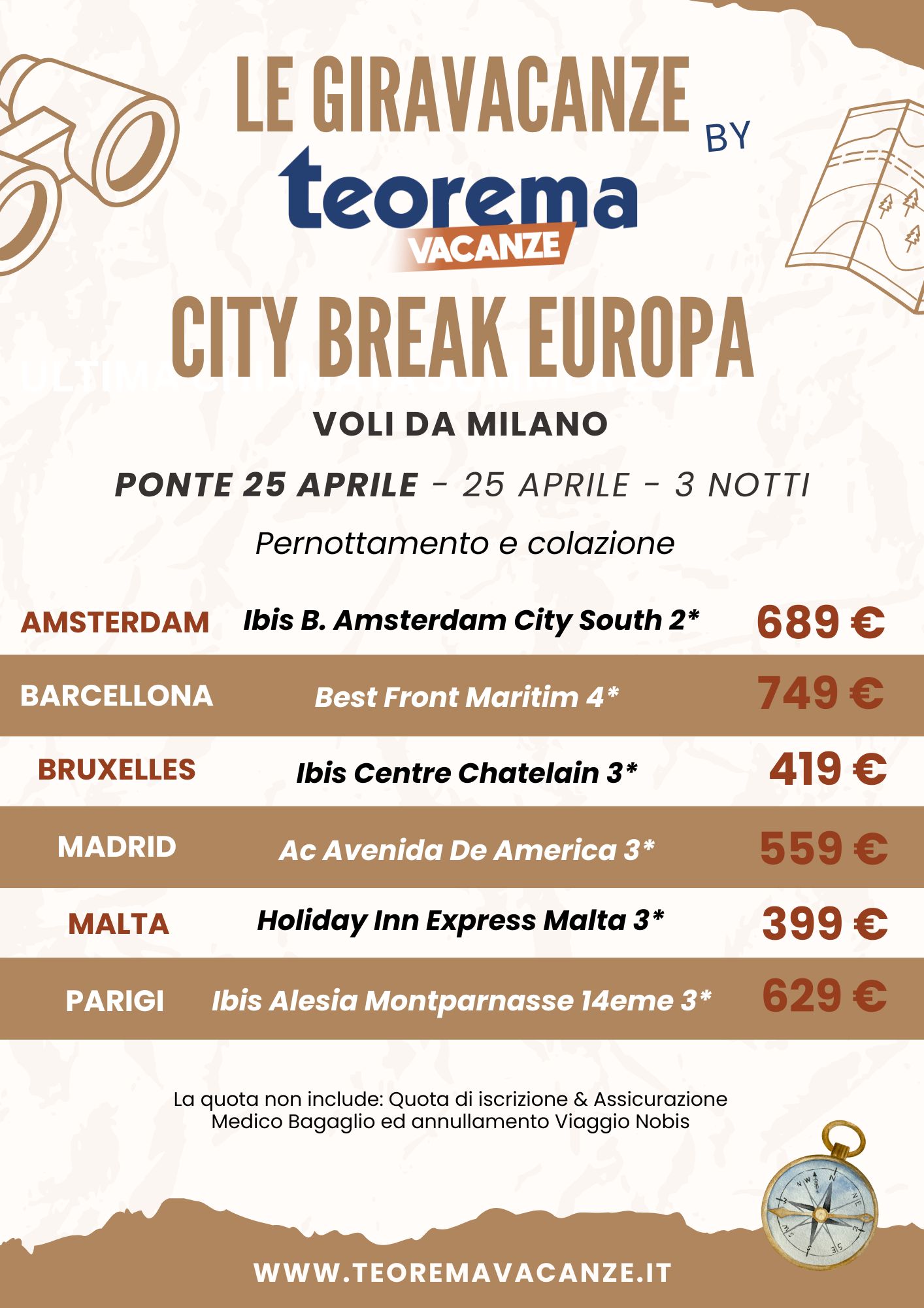 LE GIRAVACANZE -  City Break - 25 Aprile da Milano