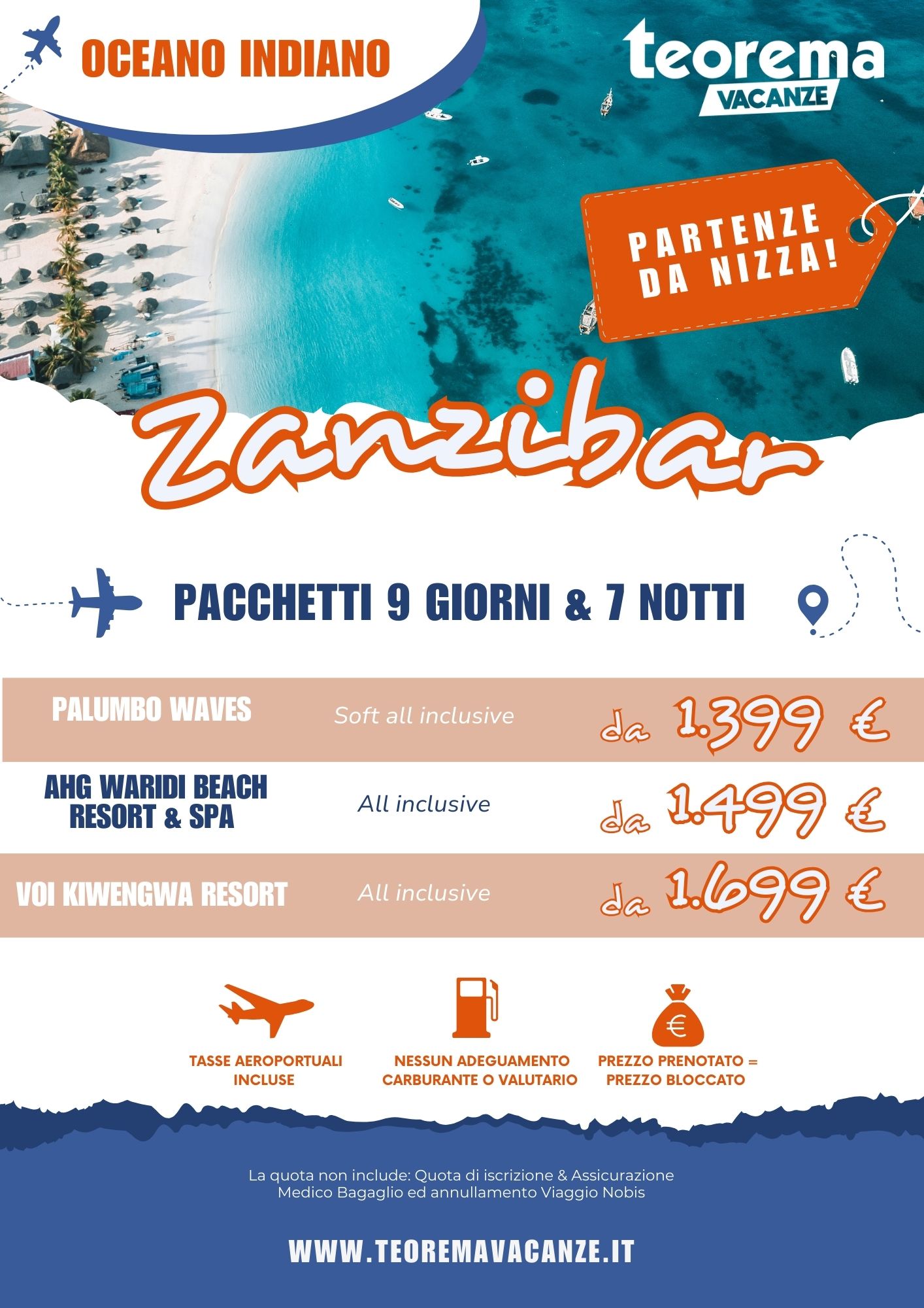 PARTENZA SPECIALE DA NIZZA - ZANZIBAR