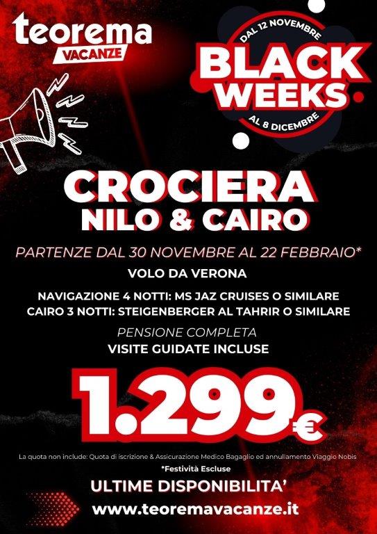 BLACK WEEKS -  CROCIERA NILO & CAIRO - DA VERONA